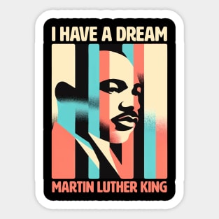 Vision of a Dream MLK Inspirational Portrait Design Dream Legacy Graphics Sticker